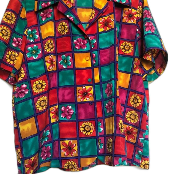 Jordan Vintage Flower Button-Up Size 12 - Picture 8 of 12